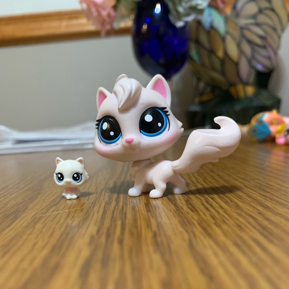VIOLA ANGORA PERSIAN CAT&Kitten #1-98 - Authentic Littlest Pet Shop - Hasbro LPS